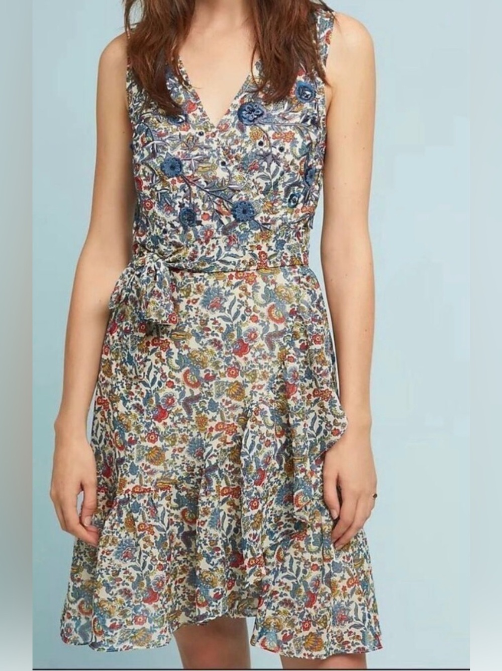 Anthropologie Ranna Gil Botania wrap dress